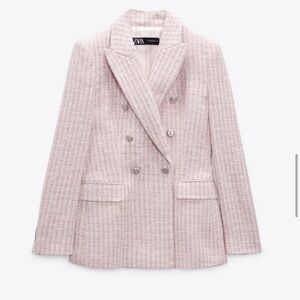 NWT Zara Textured Double Breasted Blazer